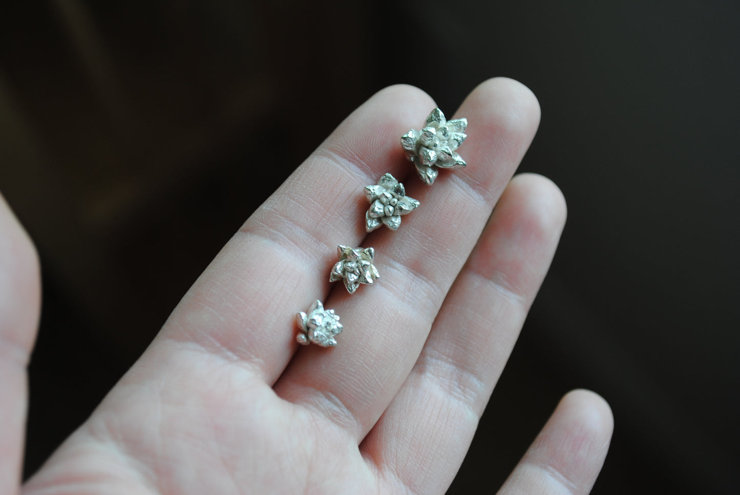 Sterling silver succulent castings (Lot E)