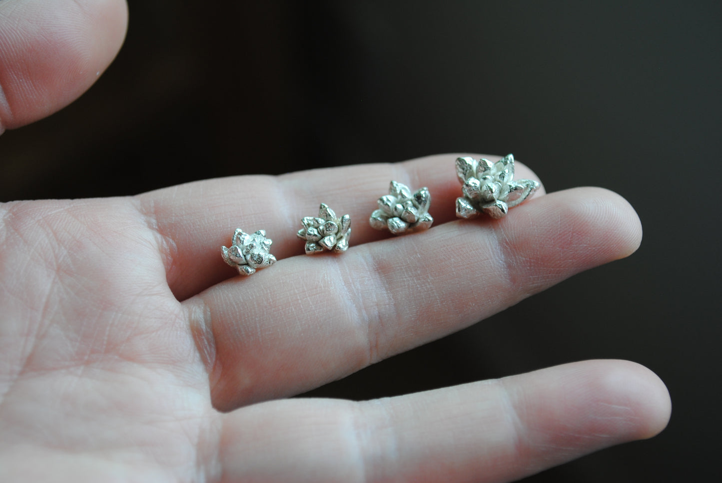 Sterling silver succulent castings (Lot E)