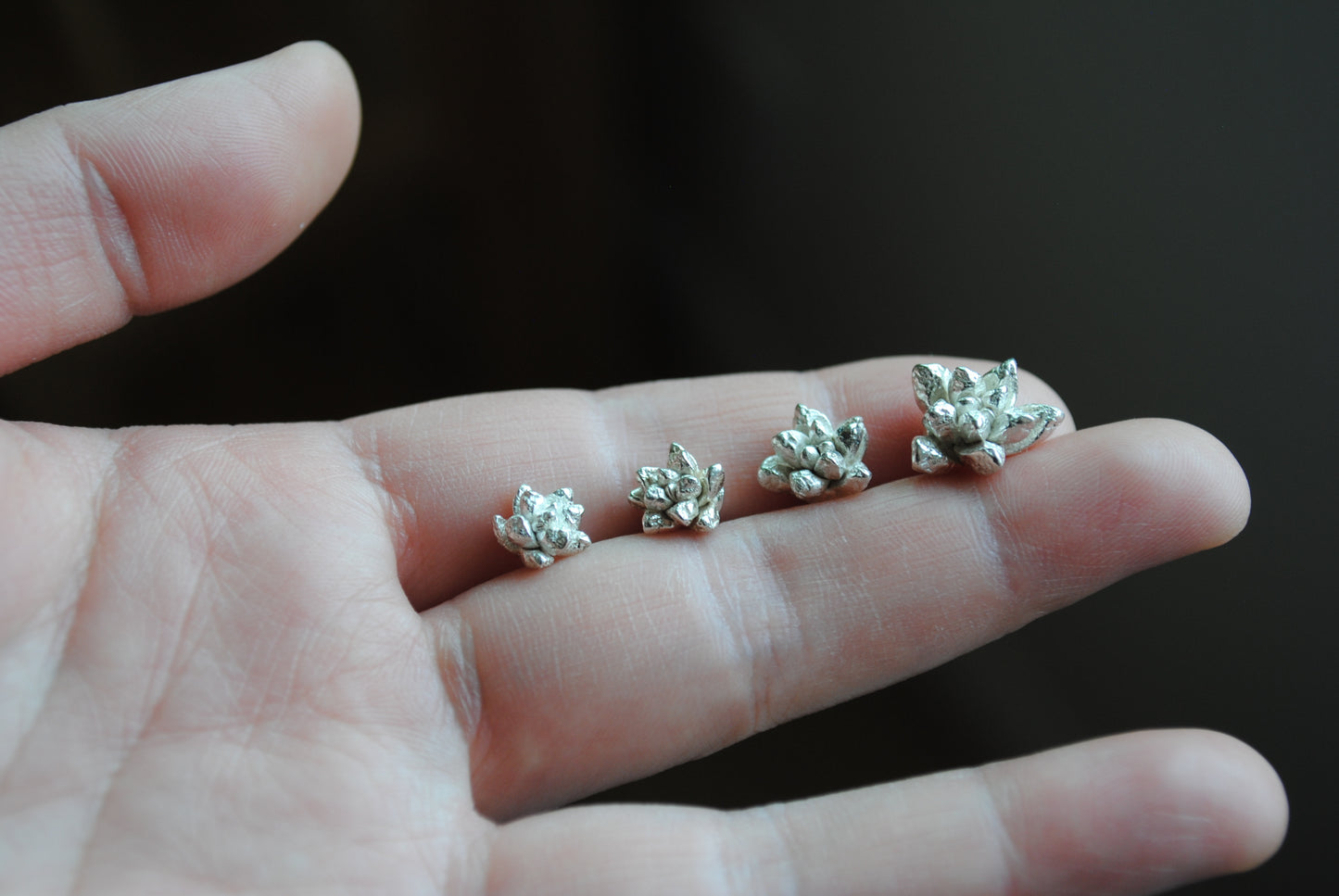 Sterling silver succulent castings (Lot E)