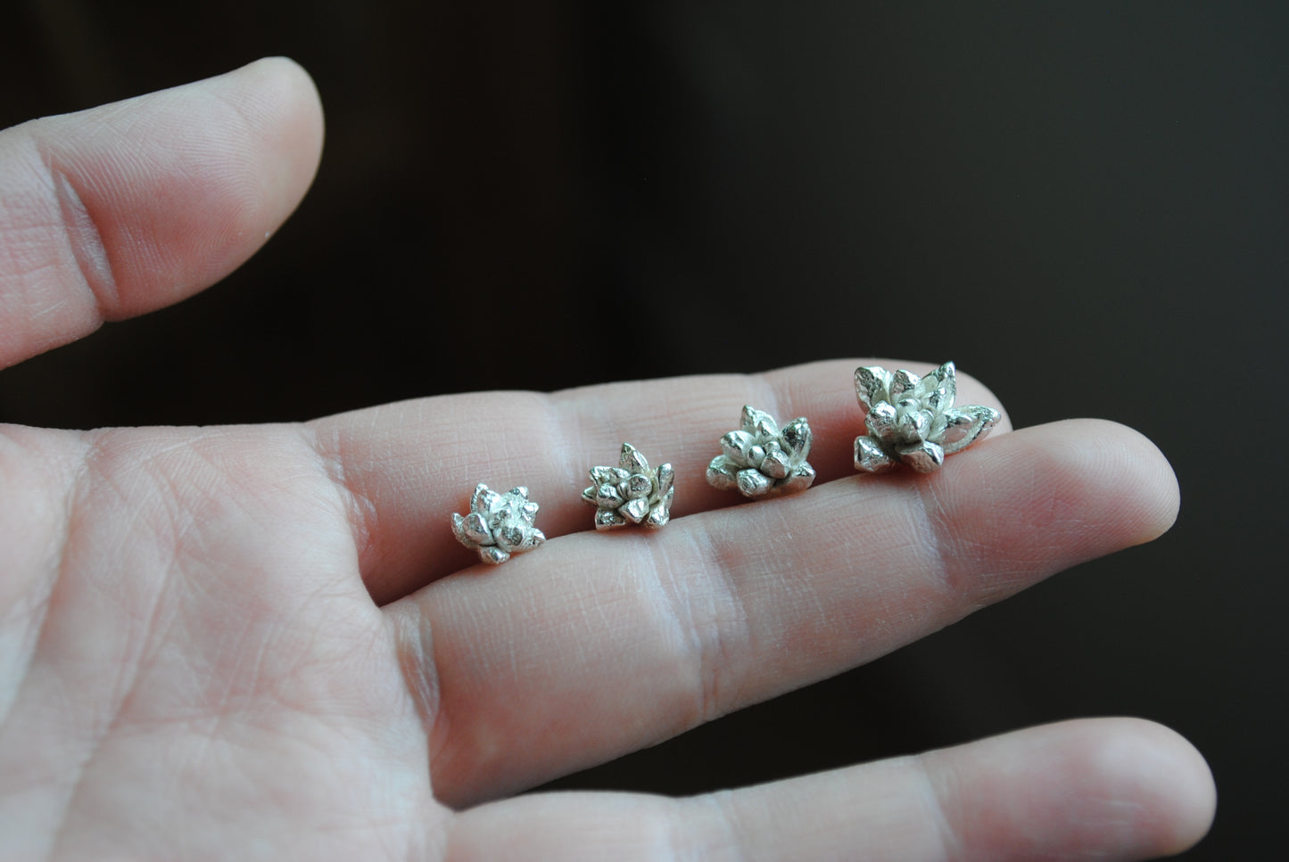 Sterling silver succulent castings (Lot E)