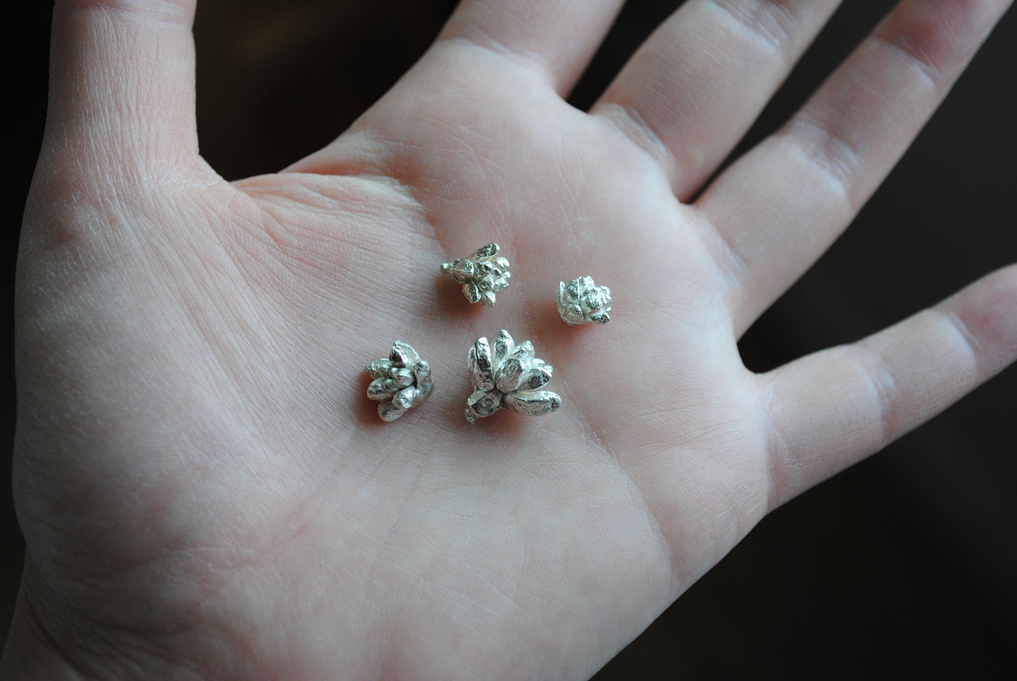 Sterling silver succulent castings (Lot E)