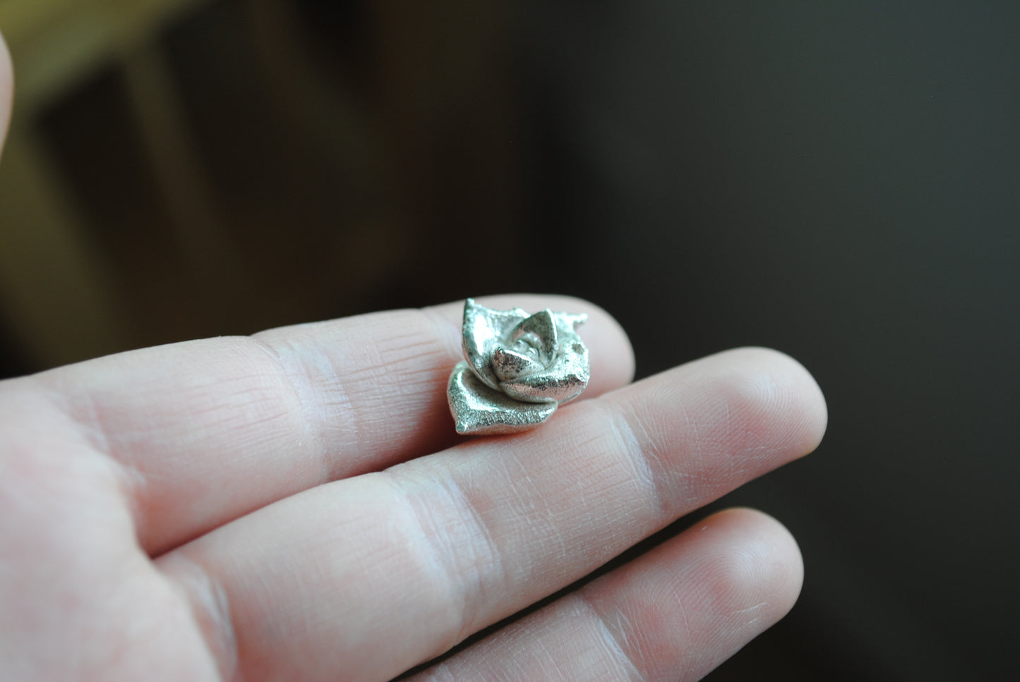 Sterling silver succulent casting