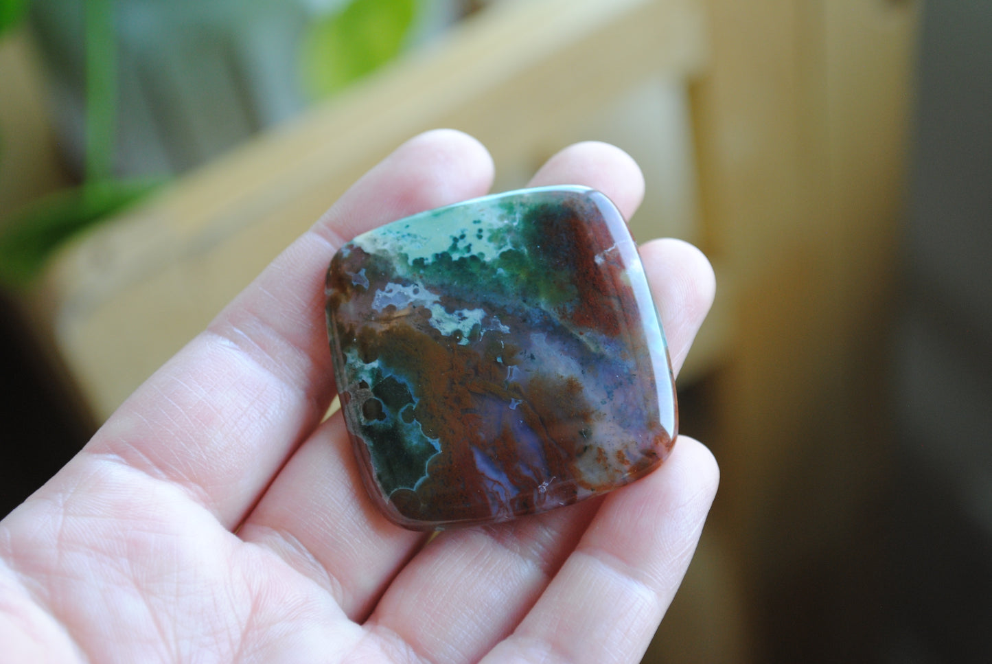 Square 40mm Ocean Jasper cabochon