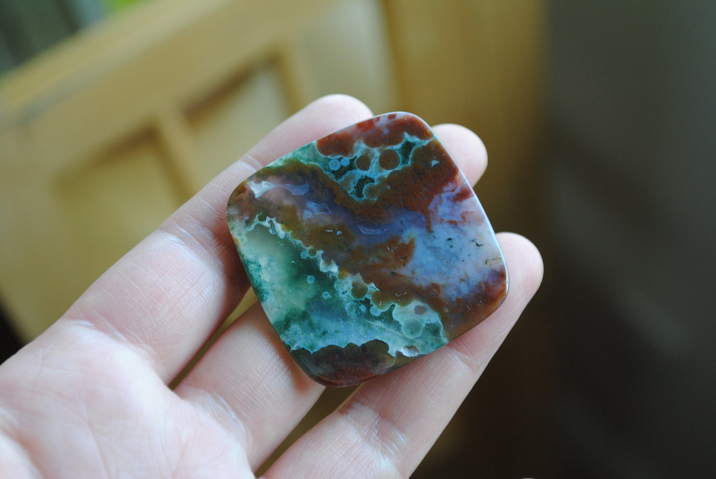 Square 40mm Ocean Jasper cabochon