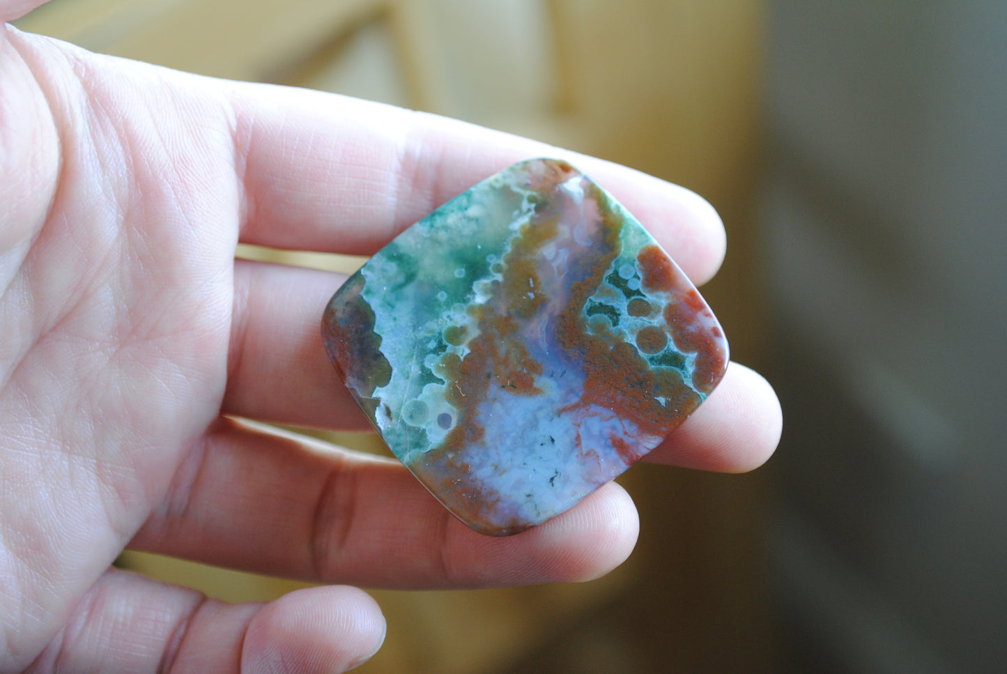 Square 40mm Ocean Jasper cabochon