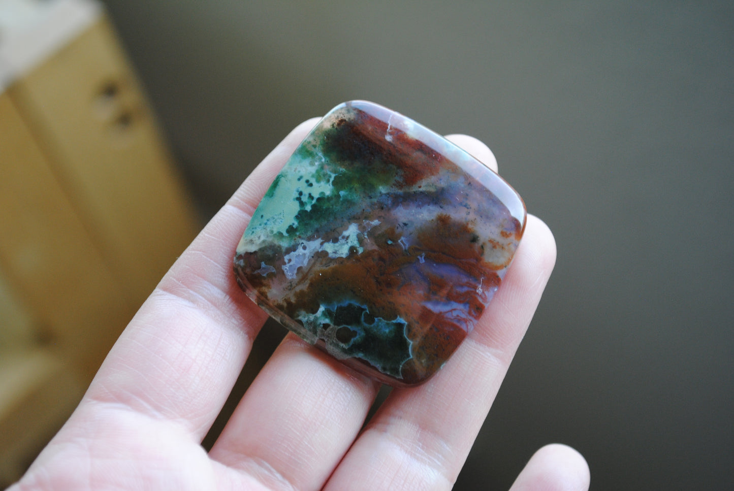 Square 40mm Ocean Jasper cabochon