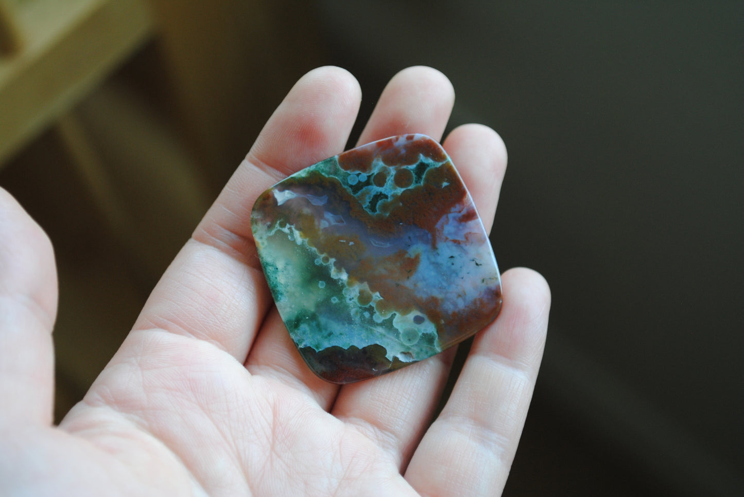 Square 40mm Ocean Jasper cabochon