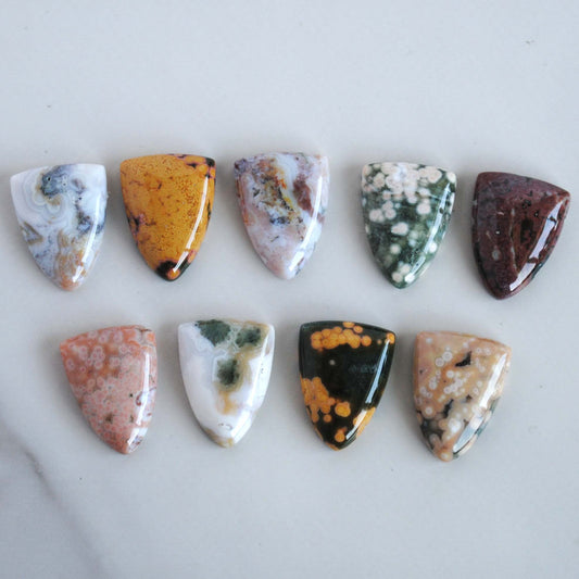 Ocean Jasper 20x15mm shield cabochons