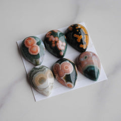 13x18mm drop/pear Ocean Jasper cabochons