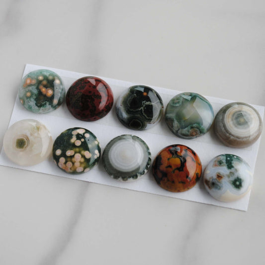 Ocean Jasper 14mm round cabochons