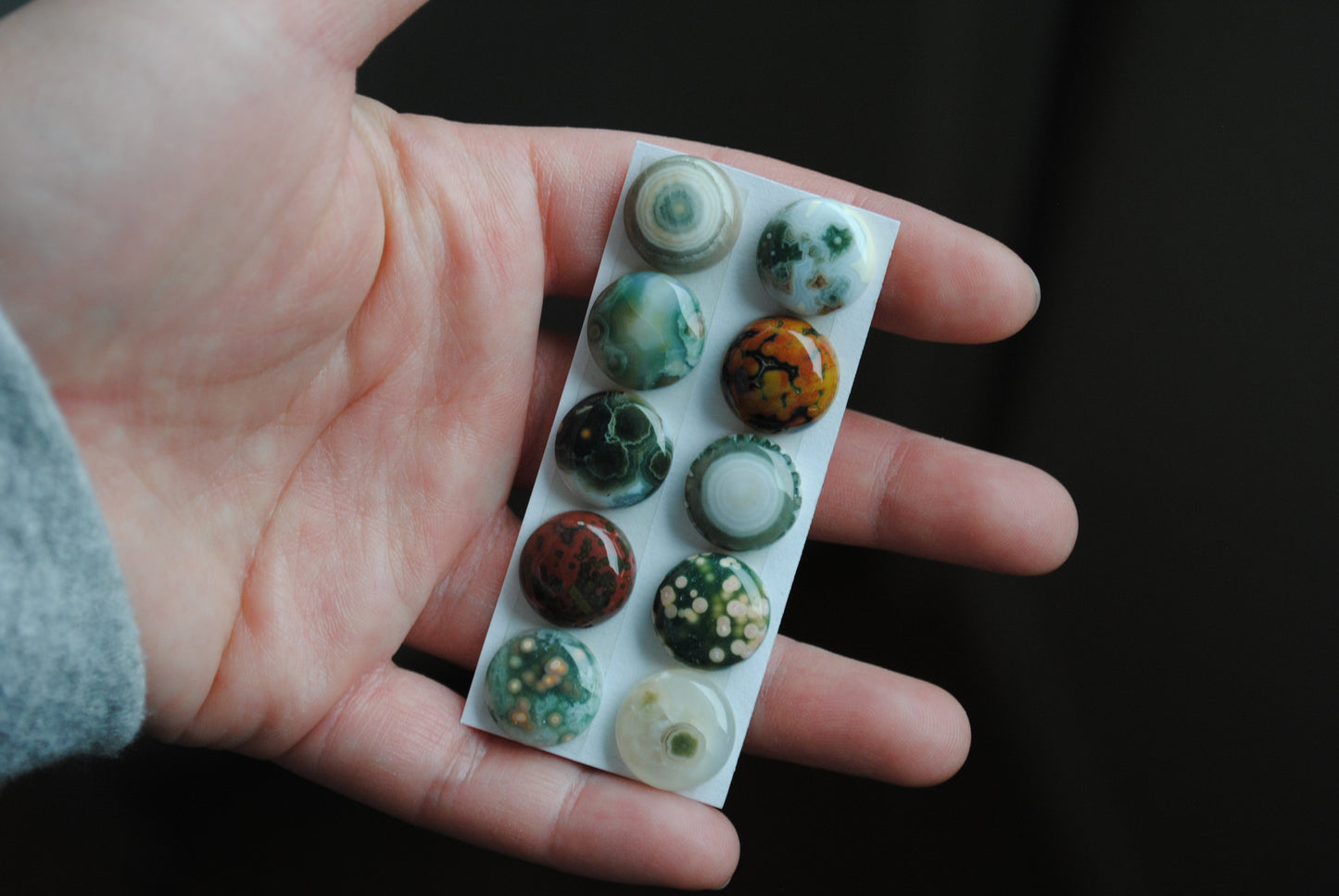 Ocean Jasper 14mm round cabochons