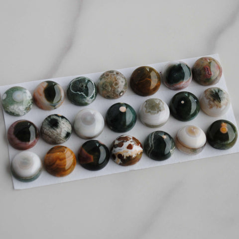 Ocean Jasper 10mm round cabochons (lot aa)