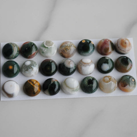 Ocean Jasper 10mm round cabochons (lot bb)