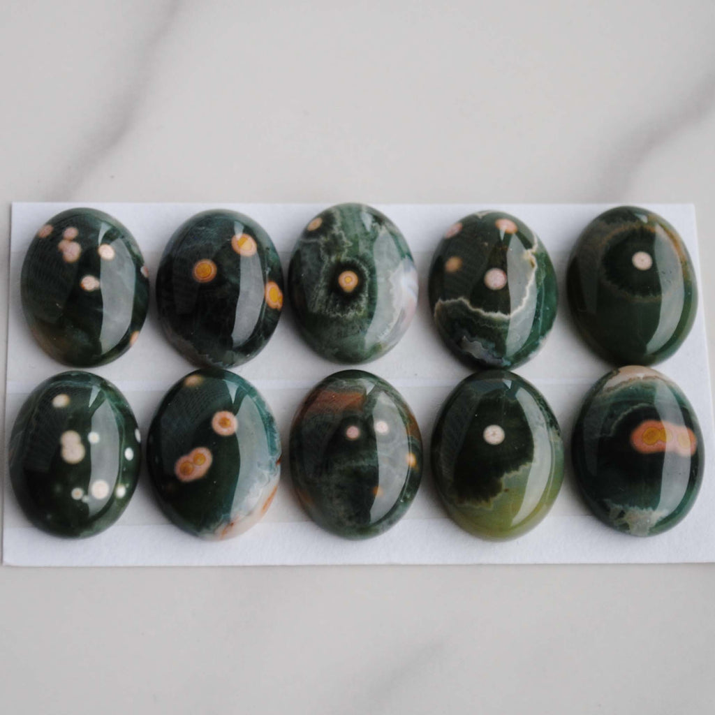 Ocean Jasper 12x16mm oval cabochons