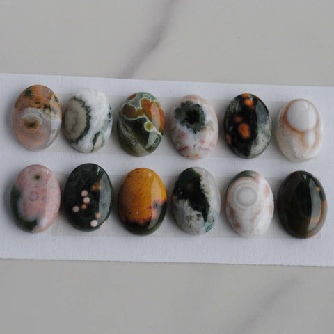 Ocean Jasper 10x14mm oval cabochons