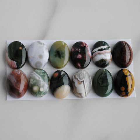 Ocean Jasper 10x14mm oval cabochons