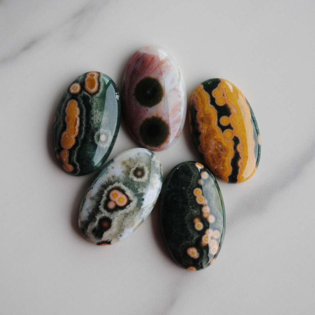 23x14mm oval Ocean Jasper cabochons