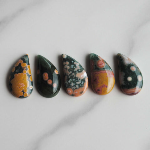 11x21mm comma Ocean Jasper cabochons