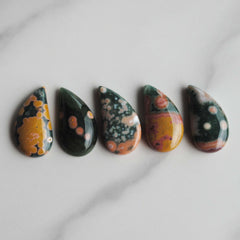 11x21mm comma Ocean Jasper cabochons