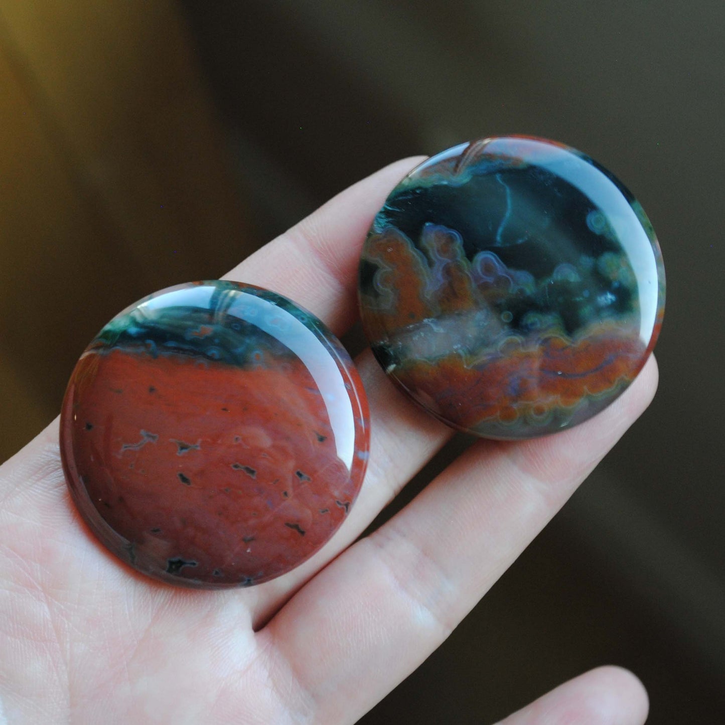 40 mm round Ocean Jasper cabochons
