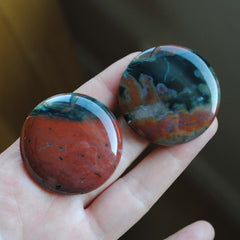 40 mm round Ocean Jasper cabochons