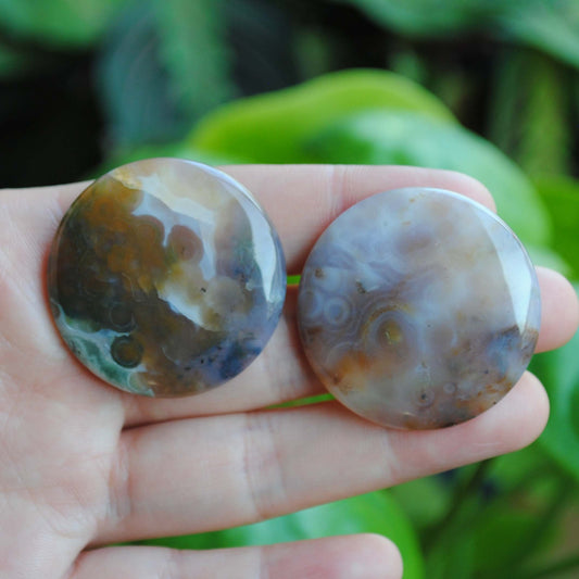 35mm round Ocean Jasper cabochons