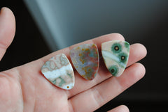 Ocean Jasper 27x21mm shield cabochons