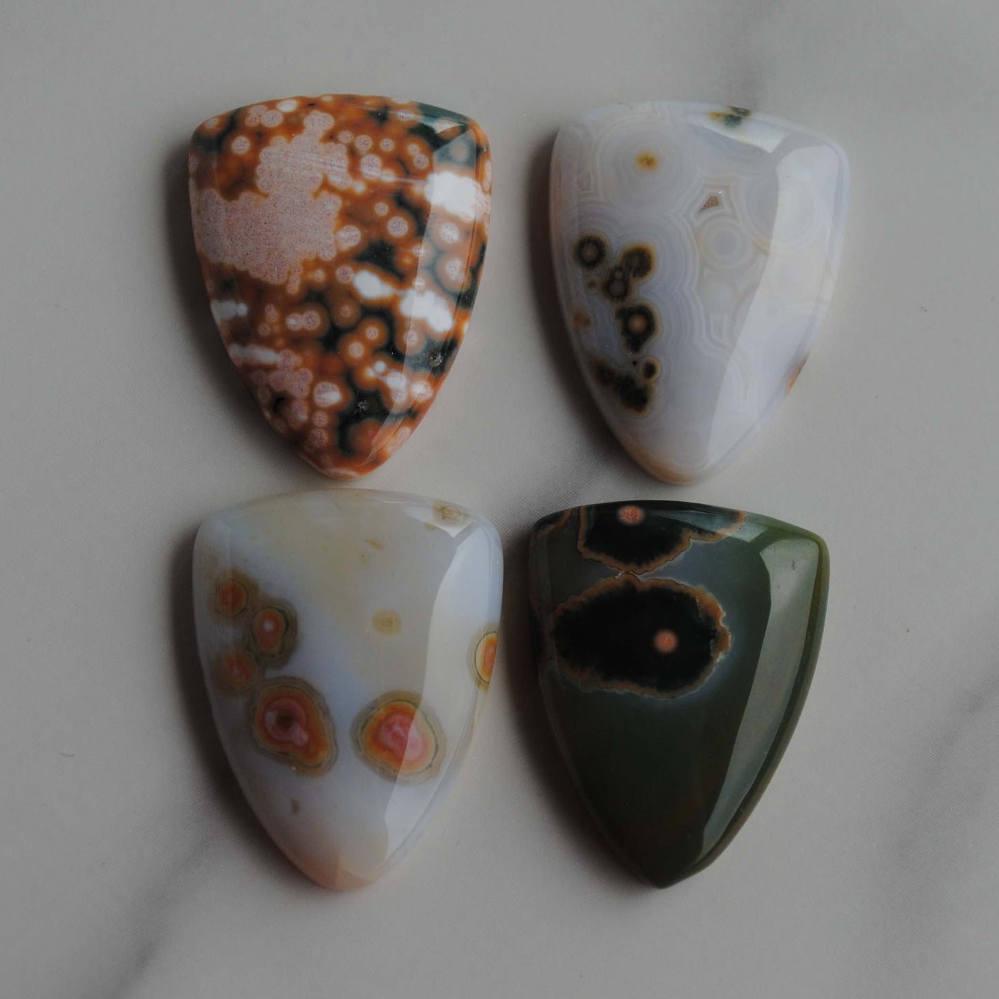 Ocean Jasper 27x21mm shield cabochons