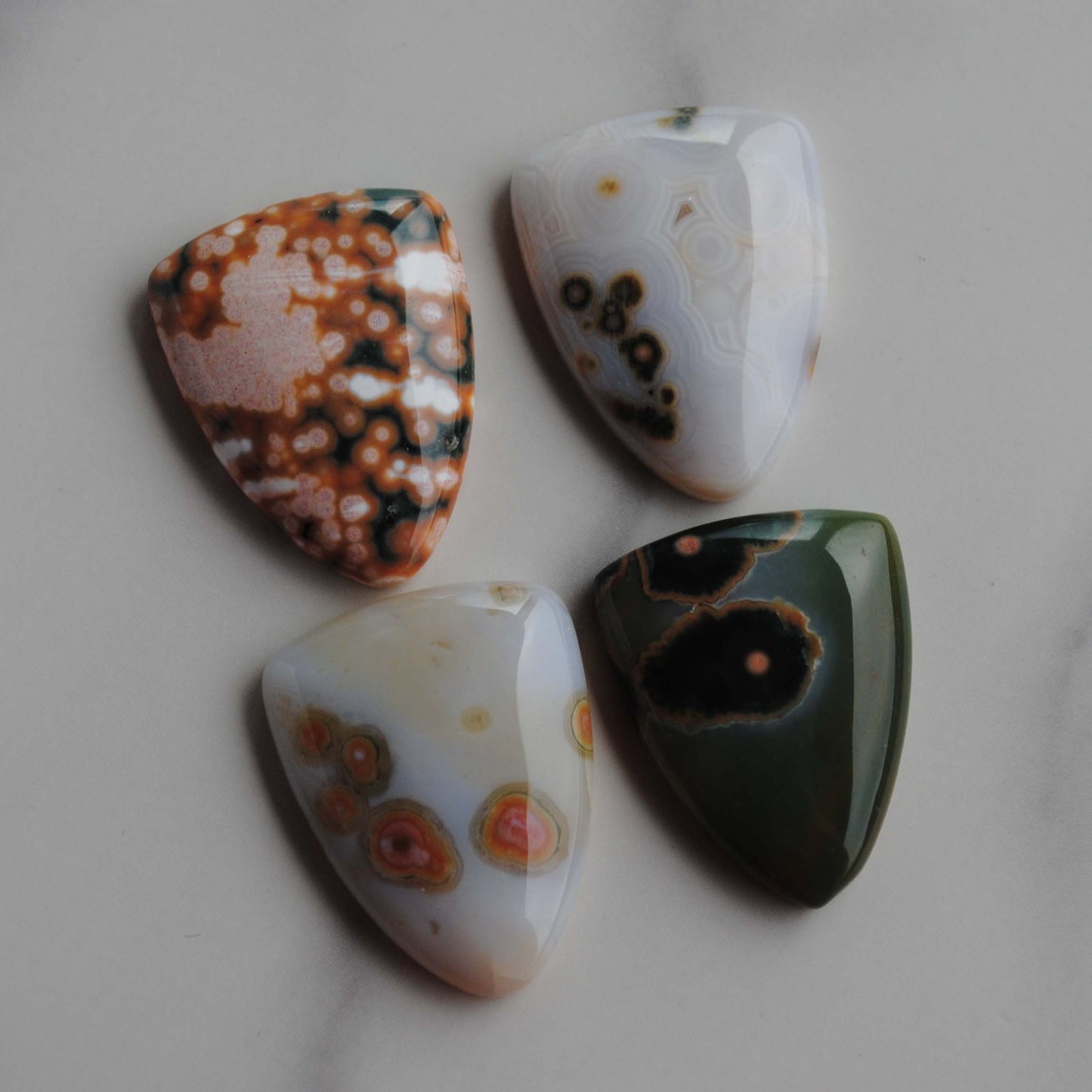 Ocean Jasper 27x21mm shield cabochons