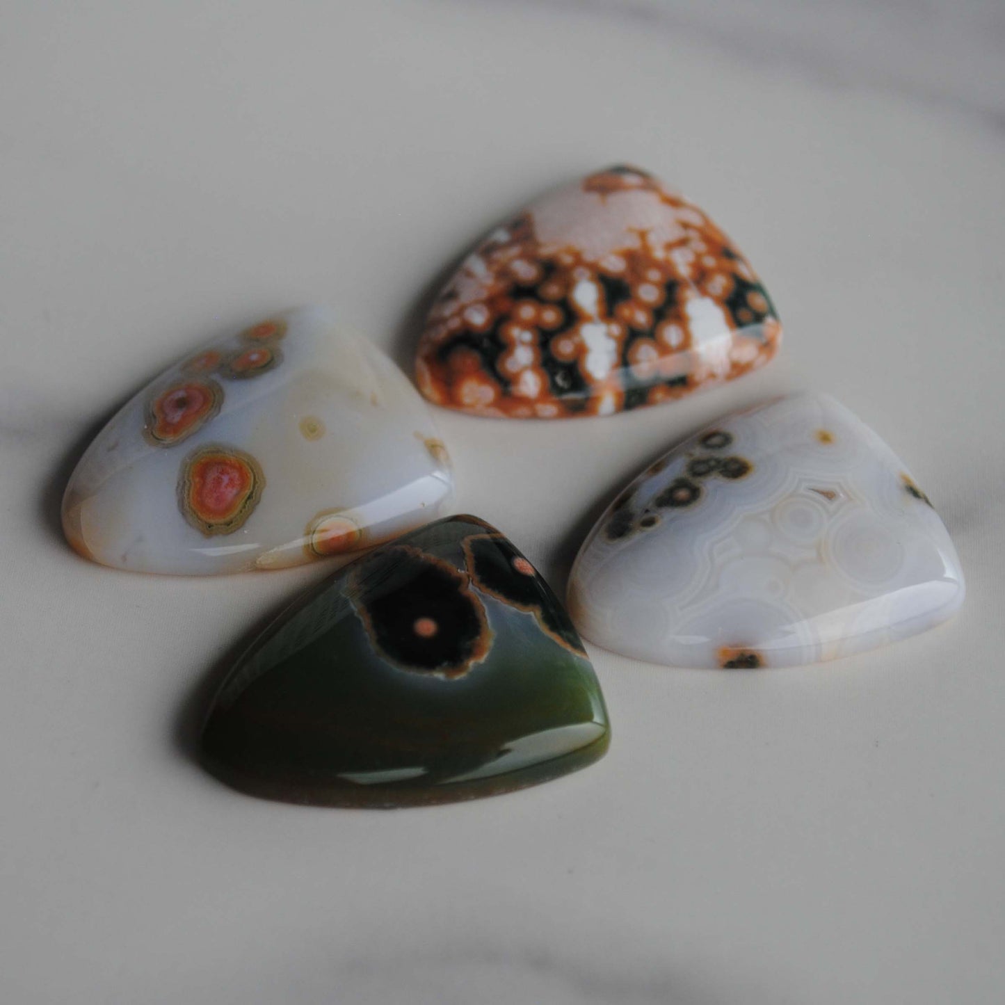 Ocean Jasper 27x21mm shield cabochons