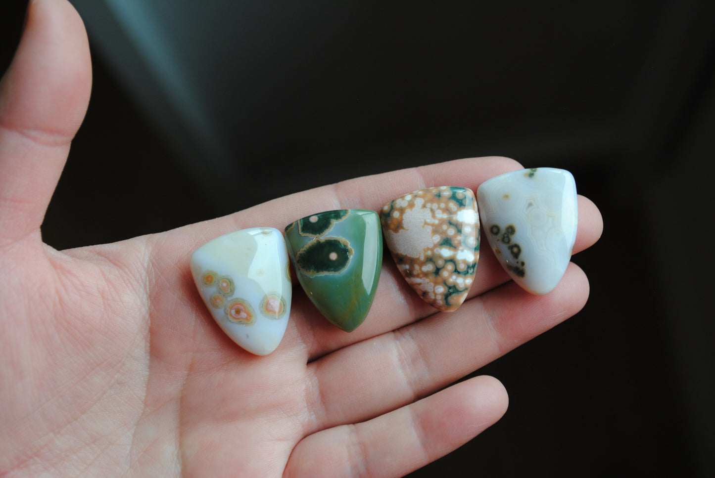 Ocean Jasper 27x21mm shield cabochons