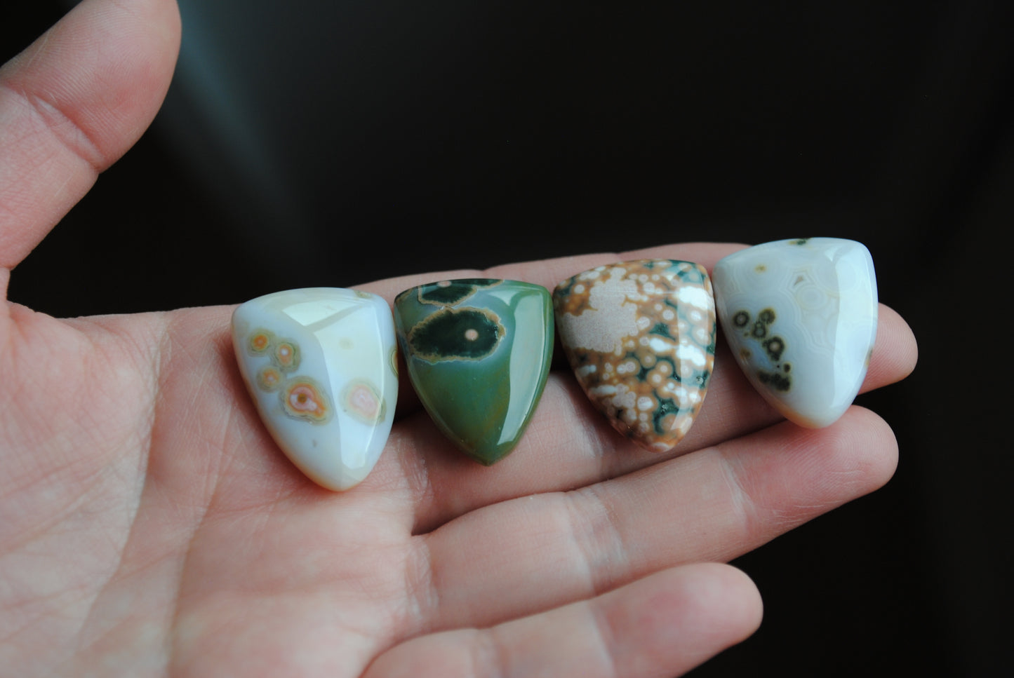 Ocean Jasper 27x21mm shield cabochons