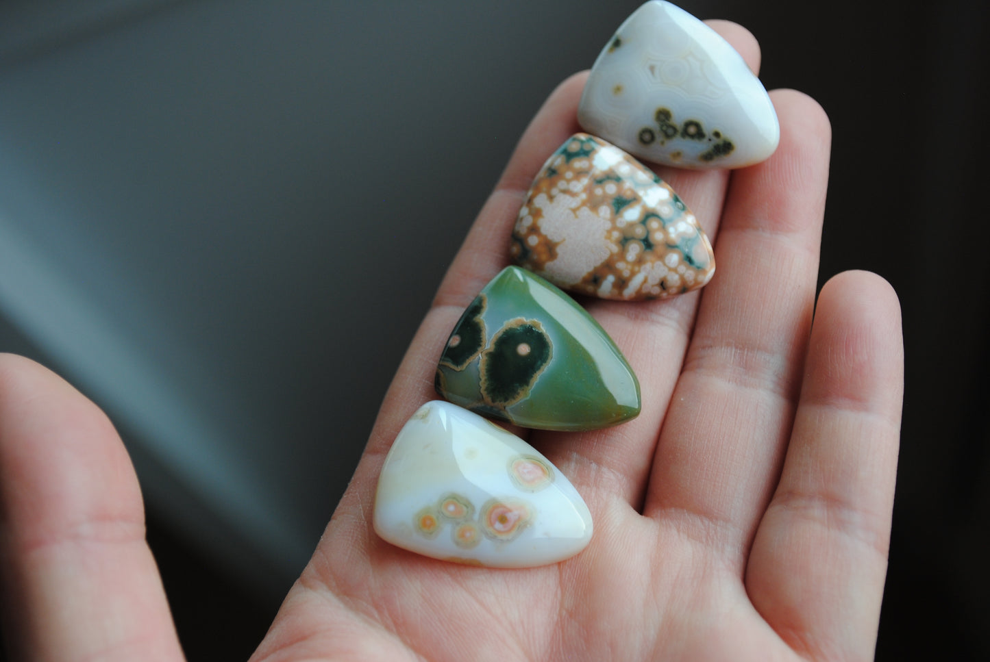 Ocean Jasper 27x21mm shield cabochons