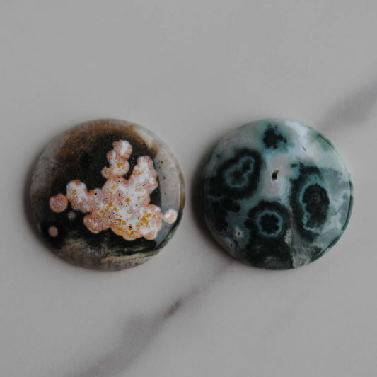 25mm round Ocean Jasper cabochons