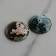 25mm round Ocean Jasper cabochons