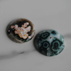 25mm round Ocean Jasper cabochons
