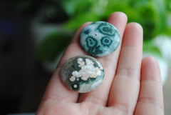 25mm round Ocean Jasper cabochons