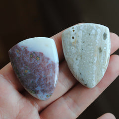 Ocean Jasper 30x40mm shield cabochons
