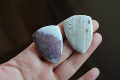 Ocean Jasper 30x40mm shield cabochons