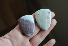 Ocean Jasper 30x40mm shield cabochons
