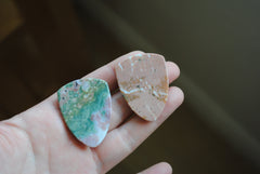Ocean Jasper 30x40mm shield cabochons