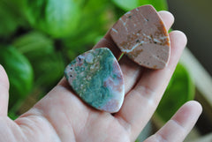 Ocean Jasper 30x40mm shield cabochons
