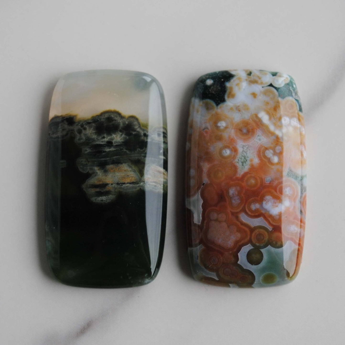 Rectangle 40x22mm Ocean Jasper cabochons