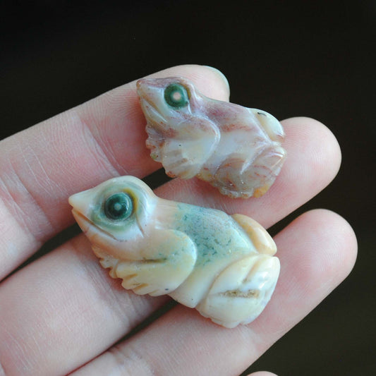 Ocean Jasper carved frogs (Item D10)