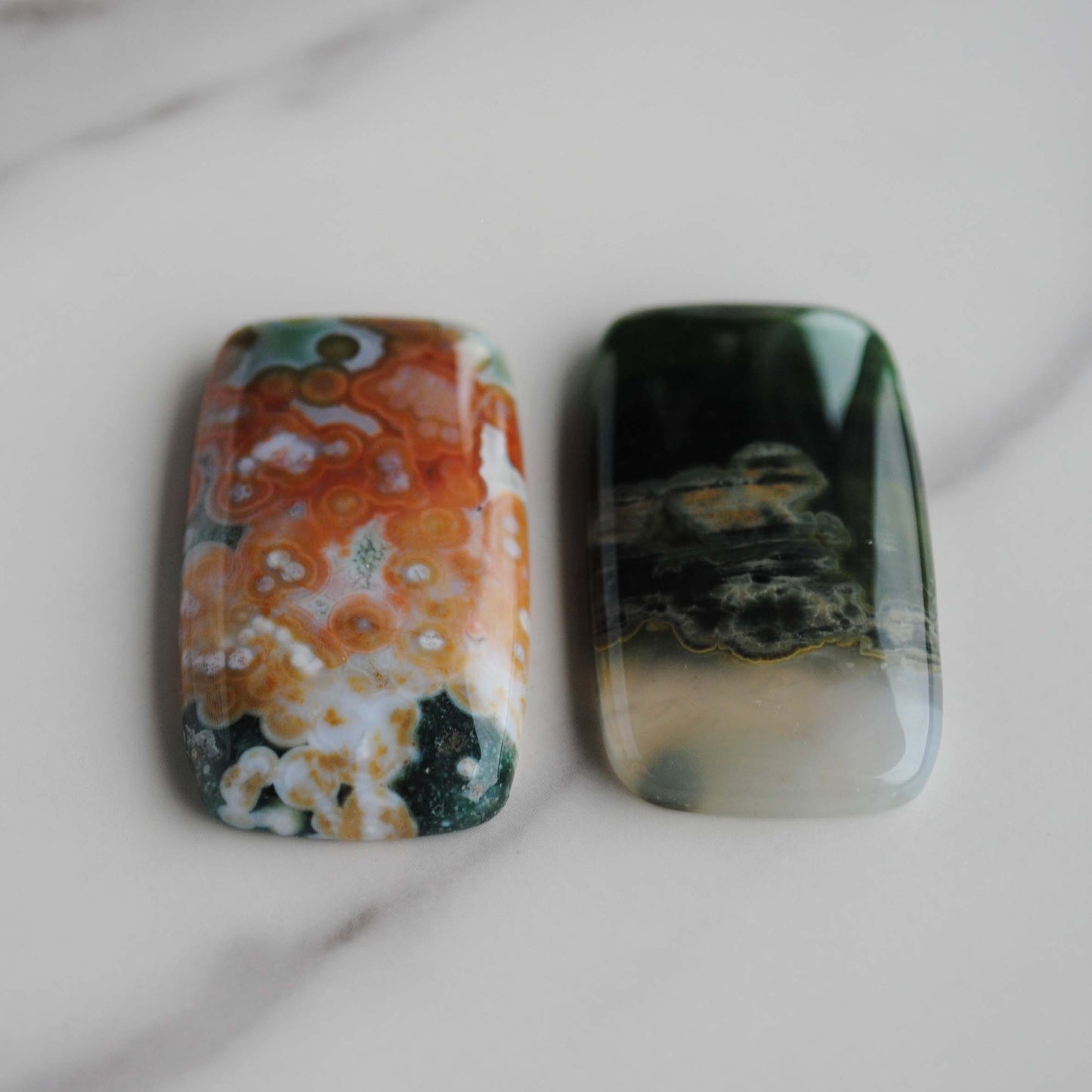Rectangle 40x22mm Ocean Jasper cabochons