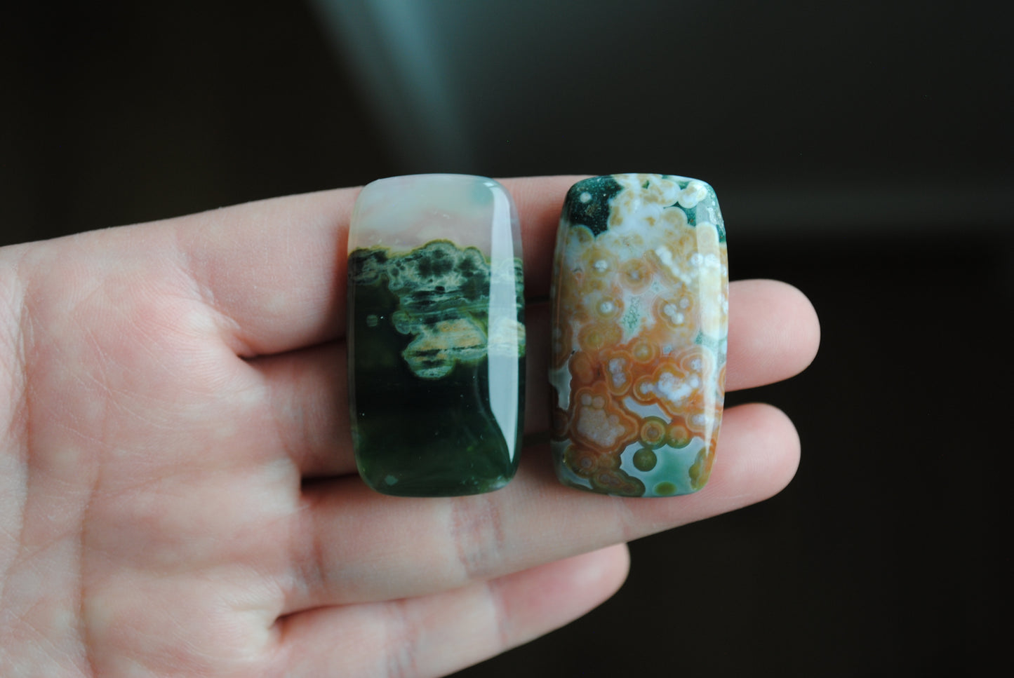 Rectangle 40x22mm Ocean Jasper cabochons