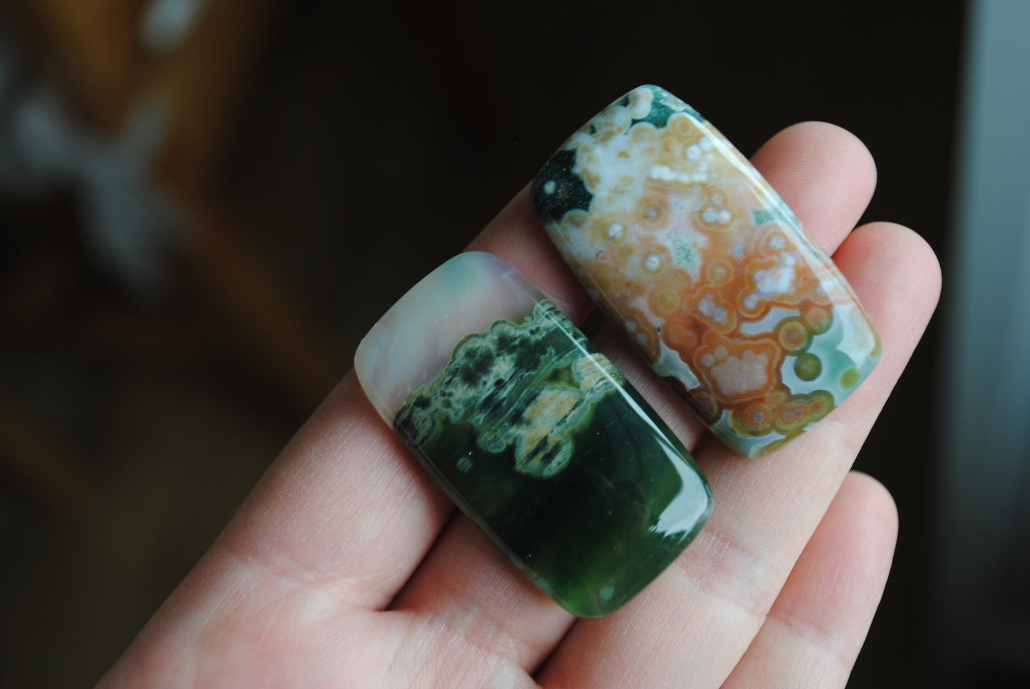 Rectangle 40x22mm Ocean Jasper cabochons