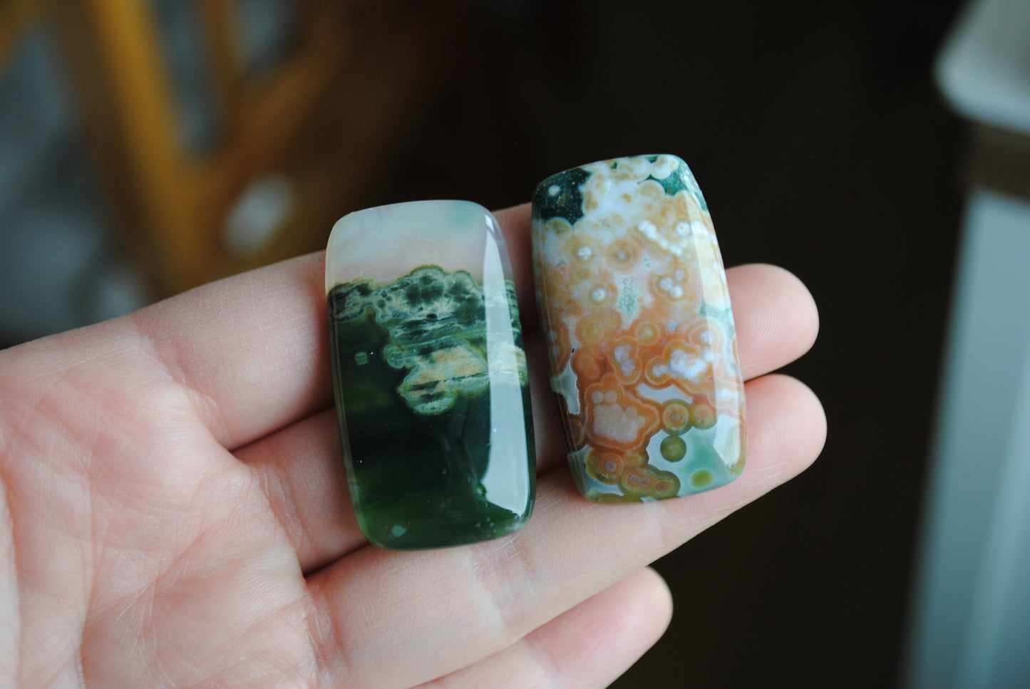 Rectangle 40x22mm Ocean Jasper cabochons