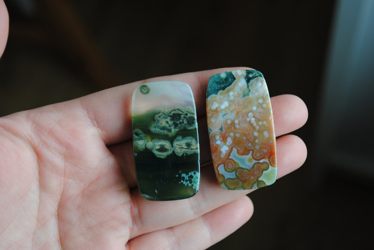 Rectangle 40x22mm Ocean Jasper cabochons