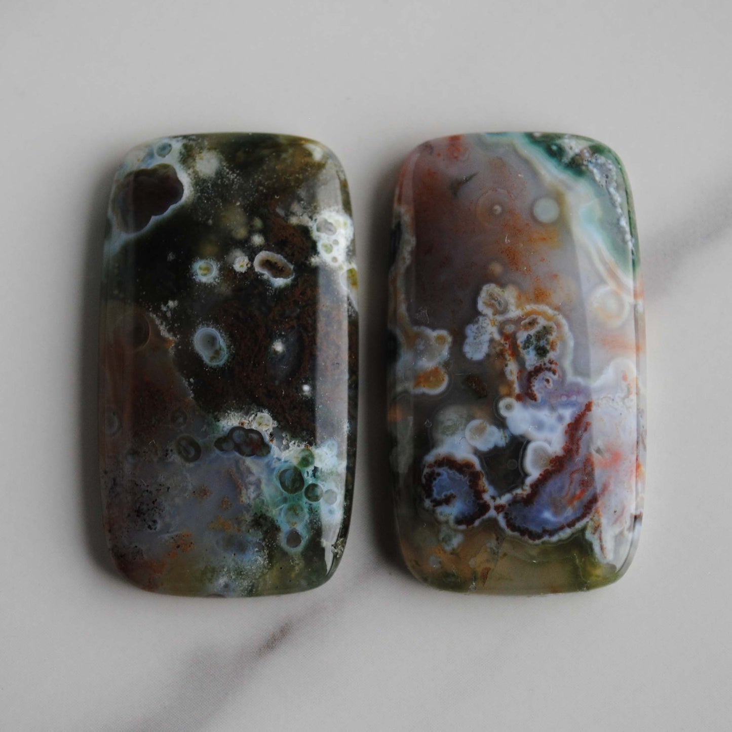 Rectangle 40x22mm Ocean Jasper cabochons